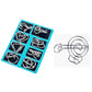 Anello puzzle in metallo da otto pezzi versione blu rompicapo