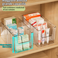 💊 Organizer Portamedicinali Estensibile | Trasparente, Tutto a Colpo d’Occhio 👀 | Telescopico da 24,5 a 43 cm 📏 | Scomparti Separati Ordinati ✨ | Perfetto per Armadietti, Cassetti e Prima Cassetta 🗄️