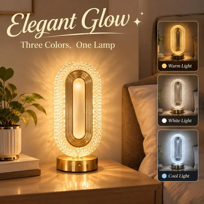 💡 Lampada da Tavolo LED in Cristallo Acrilico ✨ | Controllo Touch e 3 Modalità di Luce 🌟 | Ricaricabile USB Senza Fili per Comodino e Salotto 🛋️