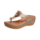 👡Sandalo femminile in pelle con zeppa 💕