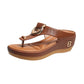 👡Sandalo femminile in pelle con zeppa 💕