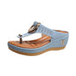 👡Sandalo femminile in pelle con zeppa 💕