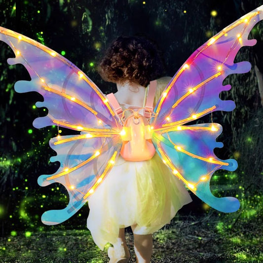 🎀🎀Ali di fata elettriche ricaricabili con luci LED e musica