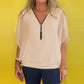 Top Da Donna Casuale In Chiffon Con Cerniera Sul Collo