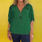 Top Da Donna Casuale In Chiffon Con Cerniera Sul Collo