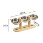 🐶🐱 Mangiatoia Rialzata Antiscivolo per Animali con 3 Ciotole in Acciaio Inox – Base in Legno 43x15,7x7,5cm, Ergonomica, 3 Colori – Per Cibo, Acqua & Snack ✨🐾