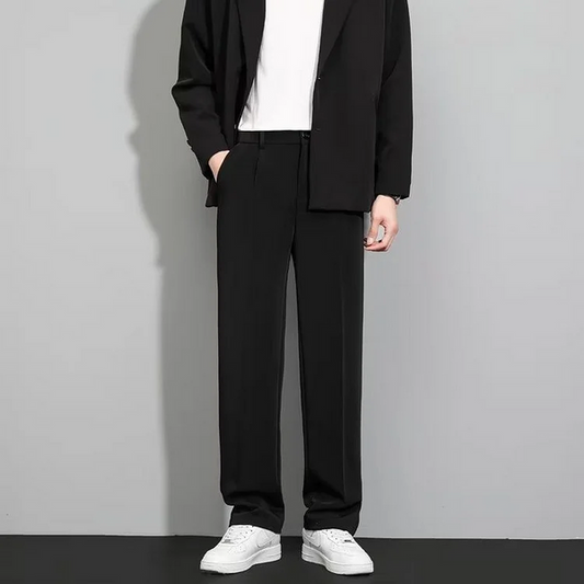 PANTALONI DRETTI IN SETA DI GHIACCIO
