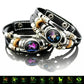 🔮 Braccialetto Zodiacale Fosforescente in Pelle – 12 Segni, Luminoso al Buio, Unisex, 2 Misure (17,5 / 20,6 cm) – Idea Regalo Originale per Uomo & Donna 🌙💛