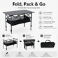 ⛰️🏏 Tavolo da Campeggio Pieghevole in Acciaio al Carbonio – Montaggio Senza Attrezzi, Piano 95x55cm, 2 Misure Regolabili, Borsa Inclusa – Picnic, Outdoor & Giardino 🌳