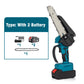 🪚 Mini Motosega a Batteria da 6 Pollici con Motore Brushless ✨⚡ - 2580W | 3500 giri/min | Lubrificazione Automatica | Barra in Acciaio al Tungsteno | 1 o 2 Batterie | 50% DI SCONTO