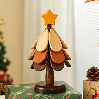 🎄 Sottopentole ad Albero di Natale in Legno Naturale | Apertura Automatica a Gravità 🔥 | Resistenti al Calore per Piatti e Pentole Calde 🍲 | Con Supporto Decorativo, Set da 3 o 4 Pezzi 🎁 | Bambù Moso, per Tavola e Cucina ✨