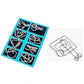 Anello puzzle in metallo da otto pezzi versione blu rompicapo