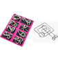 Anello puzzle in metallo da otto pezzi versione blu rompicapo