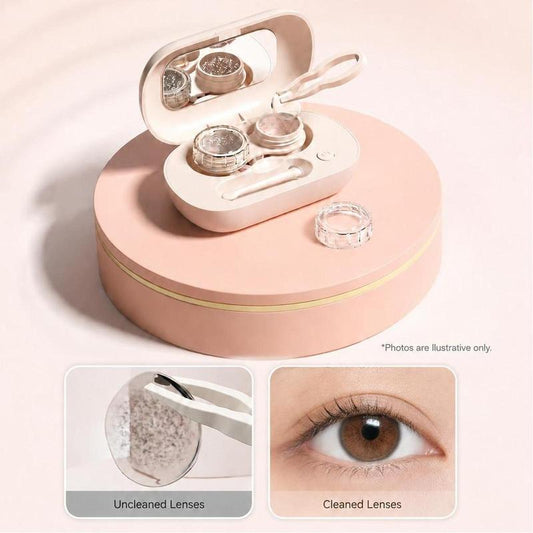 👁️⚡ Pulitore Ultrasonico Portatile per Lenti a Contatto – Pulizia Profonda in Pochi Minuti, USB Ricaricabile, Compatto da Viaggio – Rosa 💜✨