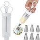🍰 Pistola Decoratrice per Torte e Cupcake – Kit 18 Accessori | Riempimento & Decorazione | Acciaio Inox + Plastica BPA-Free | Punte Intercambiabili | Per Dolci Creativi ✨🌸