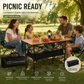 ⛰️🏏 Tavolo da Campeggio Pieghevole in Acciaio al Carbonio – Montaggio Senza Attrezzi, Piano 95x55cm, 2 Misure Regolabili, Borsa Inclusa – Picnic, Outdoor & Giardino 🌳