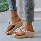 👡Sandalo femminile in pelle con zeppa 💕