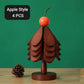 🎄 Sottopentole ad Albero di Natale in Legno Naturale | Apertura Automatica a Gravità 🔥 | Resistenti al Calore per Piatti e Pentole Calde 🍲 | Con Supporto Decorativo, Set da 3 o 4 Pezzi 🎁 | Bambù Moso, per Tavola e Cucina ✨