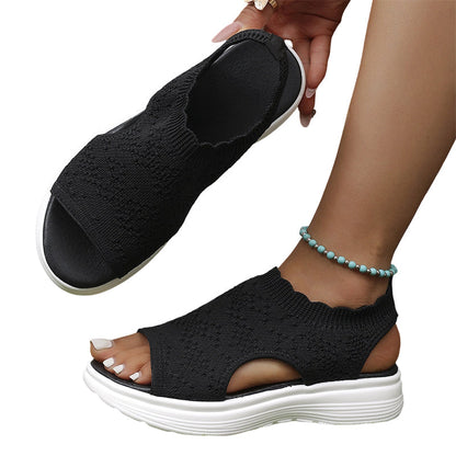 👡 Sandali a Piattaforma in Tessuto Traspirante per Donna ✨🌪️ - Suola 4cm | Antiscivolo | Senza Lacci | 3 Colori | Taglie 36-45 | 60% DI SCONTO