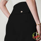 Pantaloni a gamba larga cropped in twill elasticizzato