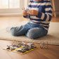 Anello puzzle in metallo da otto pezzi versione blu rompicapo