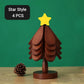 🎄 Sottopentole ad Albero di Natale in Legno Naturale | Apertura Automatica a Gravità 🔥 | Resistenti al Calore per Piatti e Pentole Calde 🍲 | Con Supporto Decorativo, Set da 3 o 4 Pezzi 🎁 | Bambù Moso, per Tavola e Cucina ✨