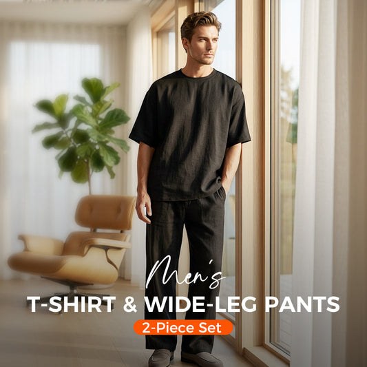 👔Set da uomo composto da maglietta e pantaloni a gamba larga