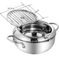 🍳 Friggitrice Profonda in Acciaio Inox 304 | Termometro Integrato per Controllo Temperatura | Filtro e Scarico Olio | 20 o 24 cm 🔥