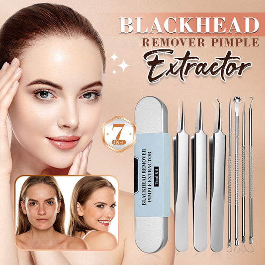 🧖 Kit Professionale per l'Estrazione dei Punti Neri 🩹✨ - 7 Pezzi | Grado Medico | Acciaio Inox | Pelle Pulita & Senza Imperfezioni | Uso Domestico | 50% DI SCONTO