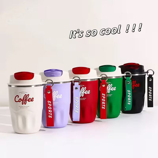 ☕ Tazza Termica da Caffè con Display Smart LED 🌡️ | Acciaio Inox 316 Sottovuoto Antigoccia ❄️🔥 | Thermos Portatile 360ml con Laccetto | Caldo & Freddo per Auto e Ufficio 🚗