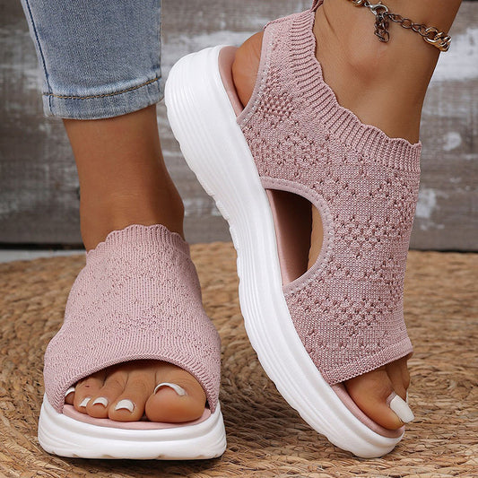 👡 Sandali a Piattaforma in Tessuto Traspirante per Donna ✨🌪️ - Suola 4cm | Antiscivolo | Senza Lacci | 3 Colori | Taglie 36-45 | 60% DI SCONTO