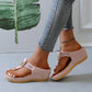 👡Sandalo femminile in pelle con zeppa 💕