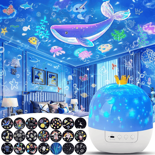 🎃👻PROMOZIONE ULTIMO GIORNO - 50% DI SCONTO💜Proiettore notturno per bambini con 15 set di pellicole🔋Ricarica Type-C