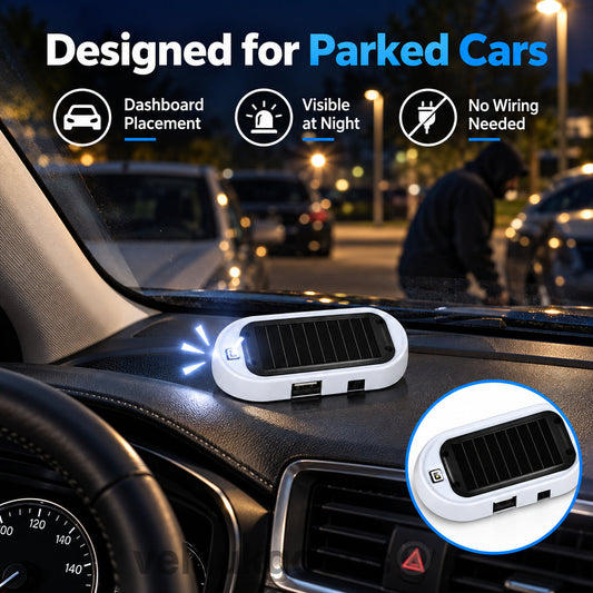🚗Luce LED Solare Lampeggiante per Auto ☀️ | Si Attiva al Buio e Si Fissa Senza Cavi | Compatta, Luce Rossa o Blu