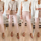 Pantaloni a gamba larga cropped in twill elasticizzato