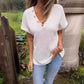 Maglietta Elegante da Donna con Scollo a V e Maniche Corte