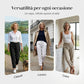 📢📢50% DI SCONTO!!!⏰Pantaloni da donna in cotone e lino con vita elasticizzata e gamba larga