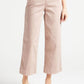 Pantaloni a gamba larga cropped in twill elasticizzato