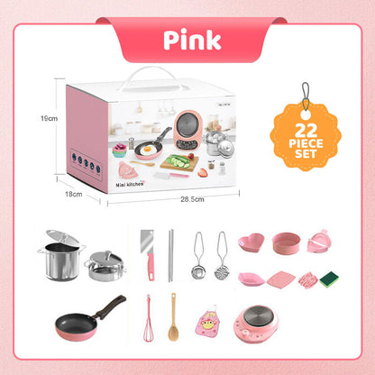 🍳 Mini Cucina Giocattolo per Bambini ✨👨‍🍳 - Set 22 Pezzi | Funzionale & Realistico | Rosa & Blu | Piccoli Chef | Idea Regalo Perfetta | 50% DI SCONTO
