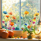 🌸🪩 Adesivo Decorativo per Finestre con Bouquet Floreale – Stampa Fronte-Retro, PVC Lavabile, 30x60cm, Tagliabile Liberamente – 12 Stili: Fiori, Farfalle & Dipinti 🪴✨