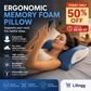 😴 Cuscino Ergonomico in Memory Foam | Sostiene Collo e Schiena in Ogni Posizione 🛌 | Allevia i Punti di Pressione ☁️ | Fodera Removibile e Lavabile 🧺 | 40×60×23 cm 📏