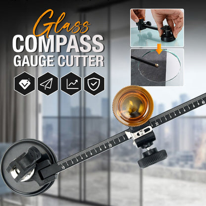 🔵✨ Tagliavetro a Compasso con Ventosa & Scala Graduata – Testa Rotante 360°, Metallo Nero, 5 Misure: 300-1000mm – Per Vetro, Piastrelle & Fai-da-Te 🔧🎯