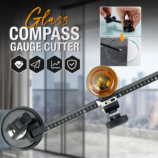 🔵✨ Tagliavetro a Compasso con Ventosa & Scala Graduata – Testa Rotante 360°, Metallo Nero, 5 Misure: 300-1000mm – Per Vetro, Piastrelle & Fai-da-Te 🔧🎯