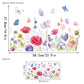 🌸🪩 Adesivo Decorativo per Finestre con Bouquet Floreale – Stampa Fronte-Retro, PVC Lavabile, 30x60cm, Tagliabile Liberamente – 12 Stili: Fiori, Farfalle & Dipinti 🪴✨