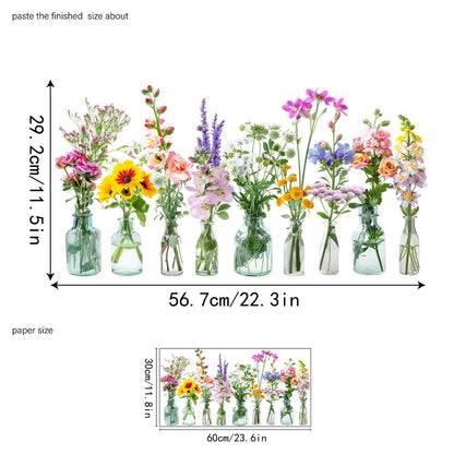 🌸 Adesivo Decorativo per Finestre con Bouquet Floreale | Stampa Fronte-Retro Visibile da Entrambi i Lati 🔁 | PVC Lavabile, 30×60 cm 📏 | 12 Stili: Fiori e Farfalle 🦋✨