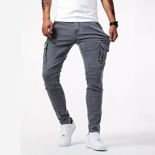 🎉 Saldi imperdibili 50% di sconto 🎉 Pantaloni cargo in denim elasticizzato