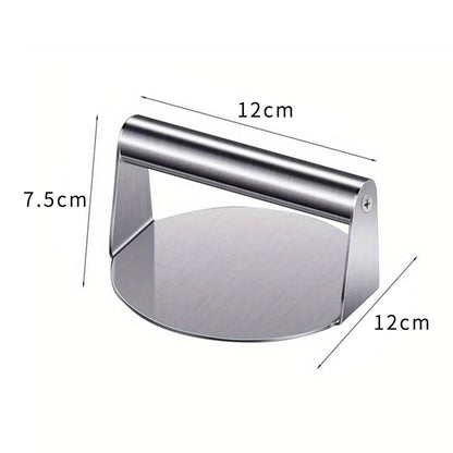 🍔 Pressa per Hamburger Antiaderente in Acciaio Inox | Forma Uniforme, Facile da Pulire & Maniglia Ergonomica | 3 Forme per Casa e Grigliate🥩
