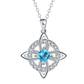 💎Collana con Ciondolo Scintillante per Donna | Nodo Celtico Simbolo di Amore Eterno 💞 | Zircone Cubico Scintillante ✨ | Catena Regolabile 45 + 5 cm 📏 | 12 Mesi e Colori 🎨