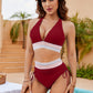 Set bikini a vita alta con controllo addominale e design a blocchi di colore