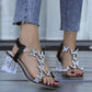 Sandali da Donna Elastico con Strass alla Moda